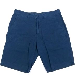 Black Saks 5th Avenue NWT Flat Front Shorts Size 34 in Navy 100% Cotton